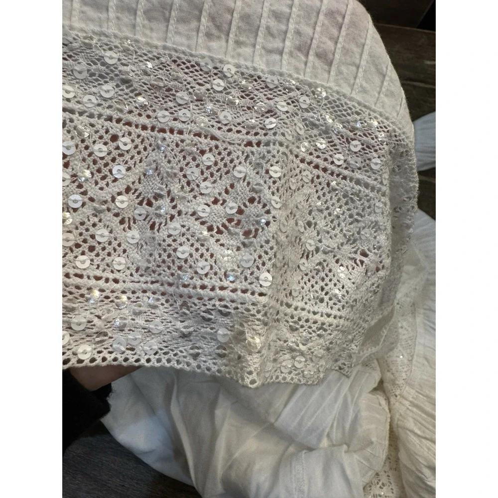 MICHAEL Michael Kors White‎ Dress Size XS Prairie Victorian Fairy Core Lace